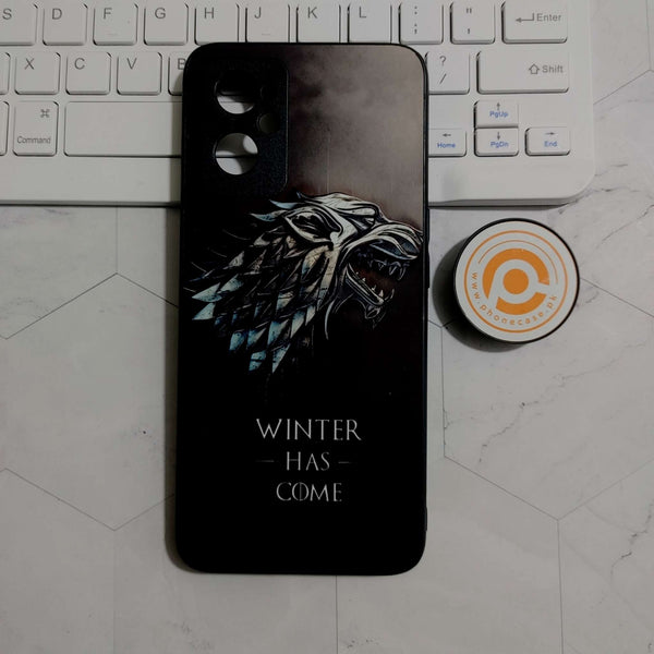 Realme 9i - Winter Has Come GOT - Premium Printed Glass soft Bumper shock Proof Case CS-24345