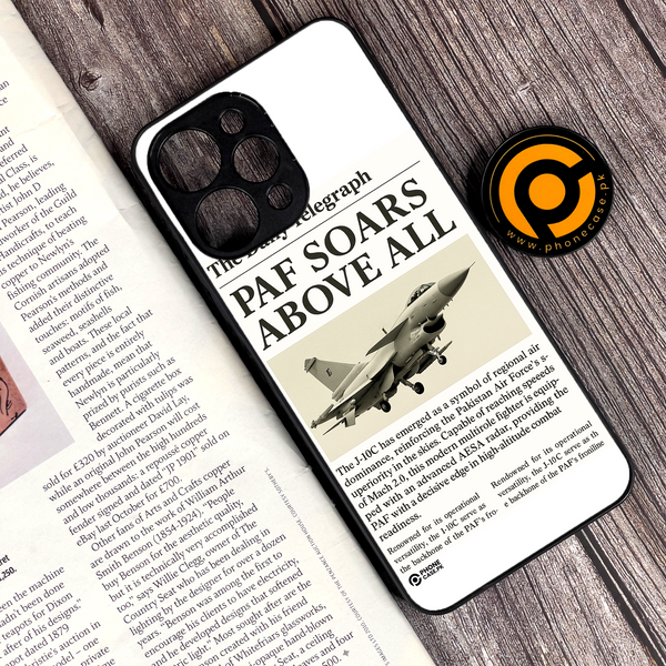 Xiaomi Redmi 12 - PAF Headlines  - Premium Printed Glass soft Bumper Shock Proof Case  CS-32695