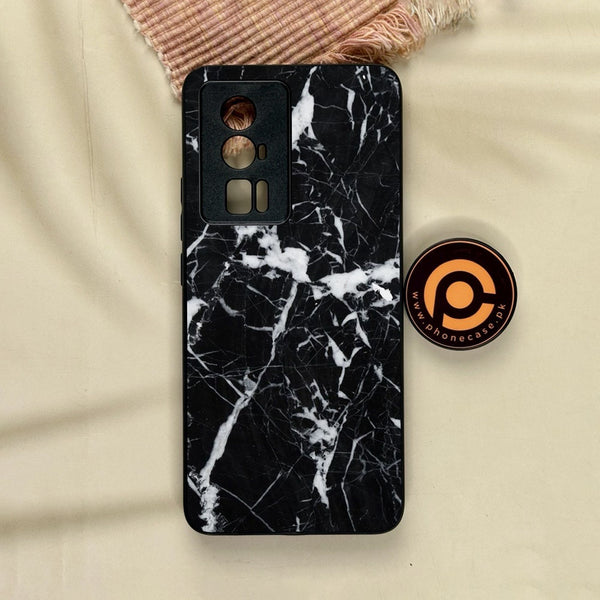 Xiaomi Redmi K60 Pro - Black Marble Design 6 - Premium Metal Printed Soft Bumper Shock Proof Case