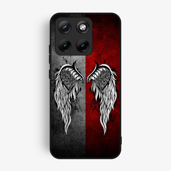 Motorola Edge 70 Fusion Plus - Angel Wings Design 2 - Premium Metal Printed Soft Bumper Shock Proof Case