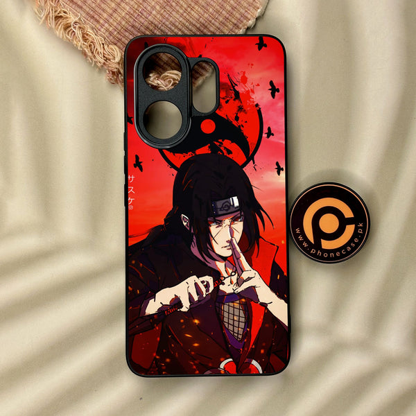 Vivo V60 - Uchiha Itachi - Premium Metal Printed Soft Bumper Shock Proof Case