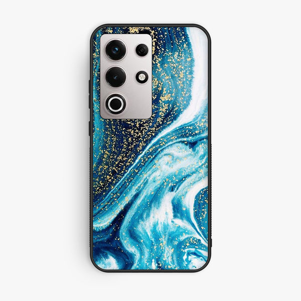 Itel S25 Ultra - Blue Marble Design 5 - Premium Metal Printed Soft Bumper Shock Proof Case