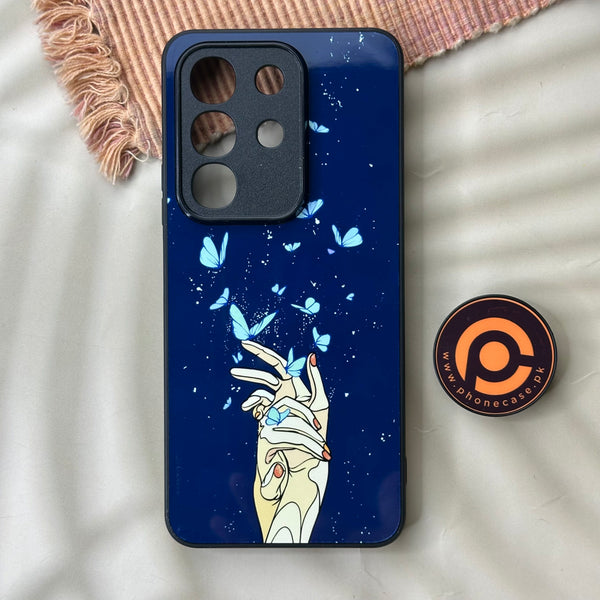 Vivo V29 - Butterflies Design 2 - Premium Printed Glass soft Bumper Shock Proof Case CS-42909
