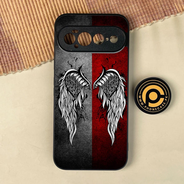 Google Pixel 11 Pro XL - Angel Wings Design 2 - Premium Metal Printed Soft Bumper Shock Proof Case