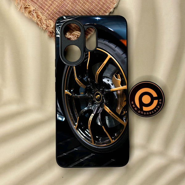 Vivo V60 - Racing Car Red Blade Rim - Premium Metal Printed Soft Bumper Shock Proof Case