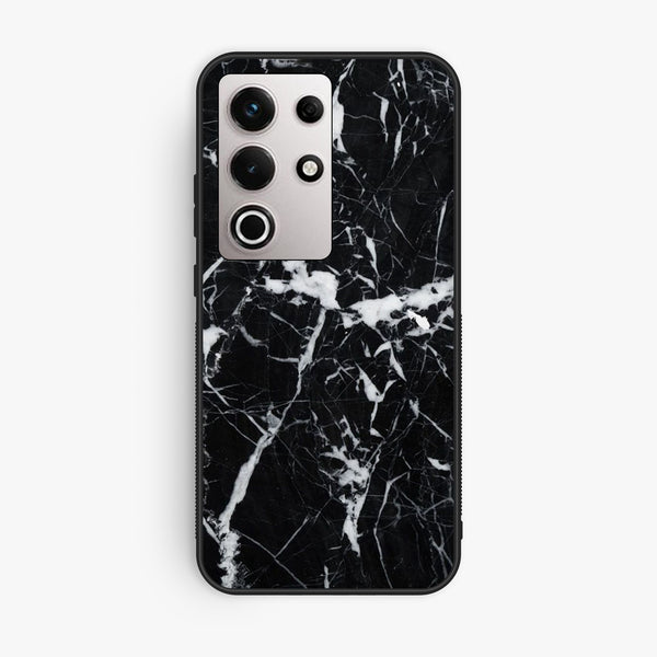 Itel S25 Ultra - Black Marble Design 6 - Premium Metal Printed Soft Bumper Shock Proof Case