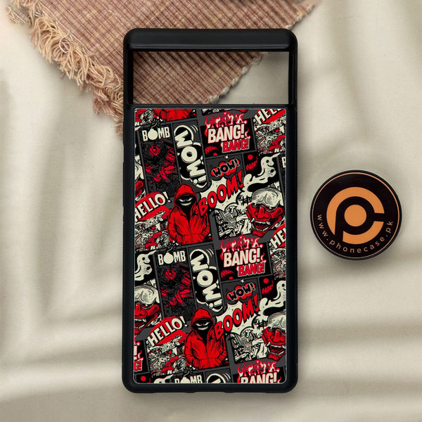 Google Pixel 6 - Boom Red - Premium Metal Printed Soft Bumper Shock Proof Case