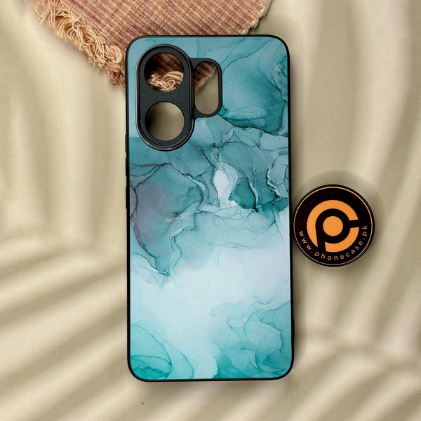 Vivo V60 - Blue Marble Design 3 - Premium Metal Printed Soft Bumper Shock Proof Case