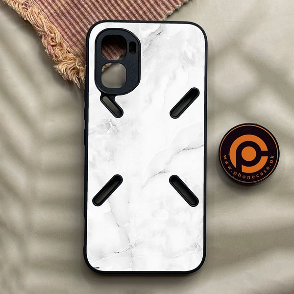 Infinix GT 50 Pro - White Design 5 - Premium Metal Printed Soft Bumper Shock Proof Case