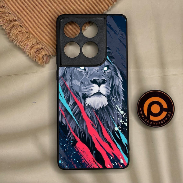 Motorola Edge 60 Fusion - Abstract Animated Lion - Premium Metal Printed Soft Bumper Shock Proof Case