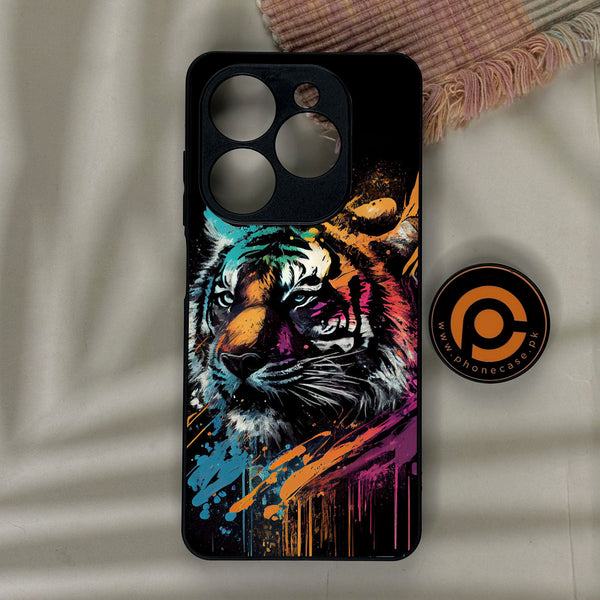 Infinix Smart 10 HD - Tiger 2.0 Design 9 - Premium Metal Printed Soft Bumper Shock Proof Case