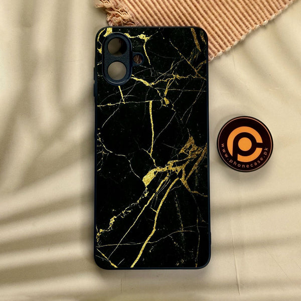 Samsung Galaxy A07 - Black Marble Design 3 - Premium Metal Printed Soft Bumper Shock Proof Case