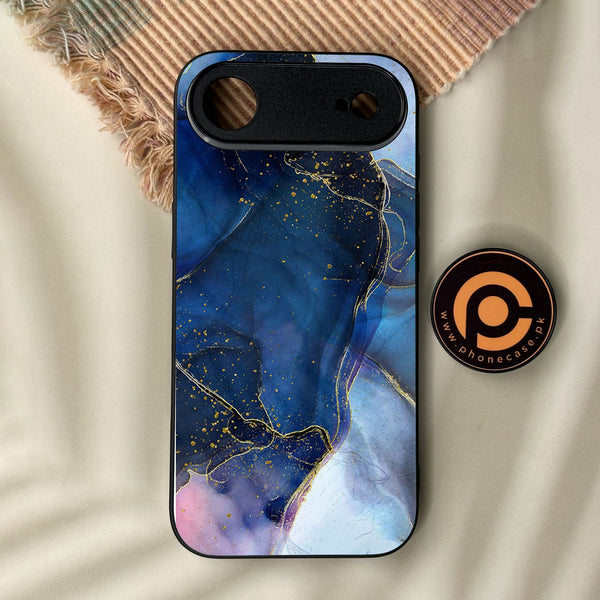 iPhone Air - Blue Marble Design 7 - Premium Metal Printed Soft Bumper Shock Proof Case