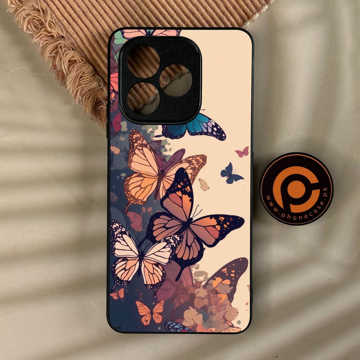 Honor X8d - Butterflies Design 6 - Premium Metal Printed Soft Bumper Shock Proof Case