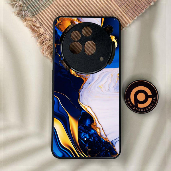 Nothing Phone 3a Pro - Blue Golden Marble - Premium Metal Printed Soft Bumper Shock Proof Case