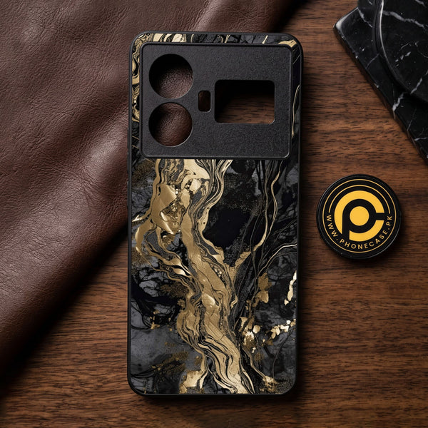 Realme GT 5 - Liquid Marble Design 9 - Premium Metal Printed Soft Bumper Shock Proof Case