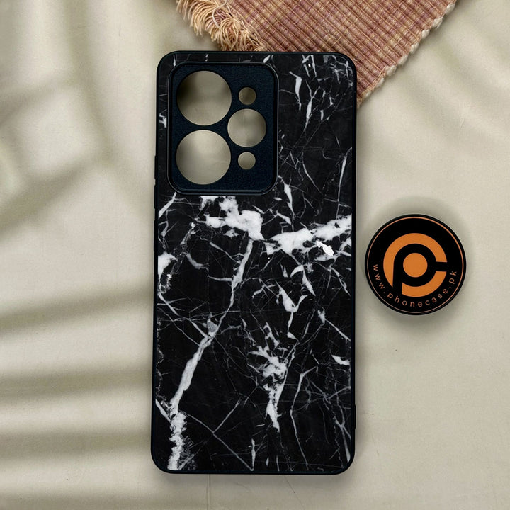 Realme 15 - Black Marble Design 6 - Premium Metal Printed Soft Bumper Shock Proof Case
