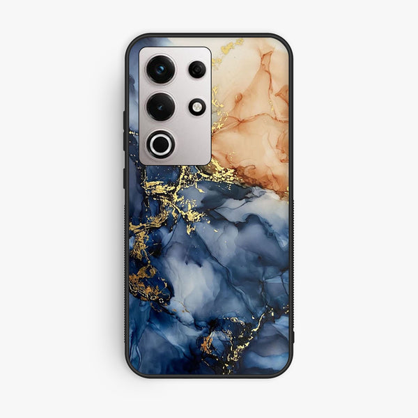 Itel S25 Ultra - Blue Marble Design 9 - Premium Metal Printed Soft Bumper Shock Proof Case
