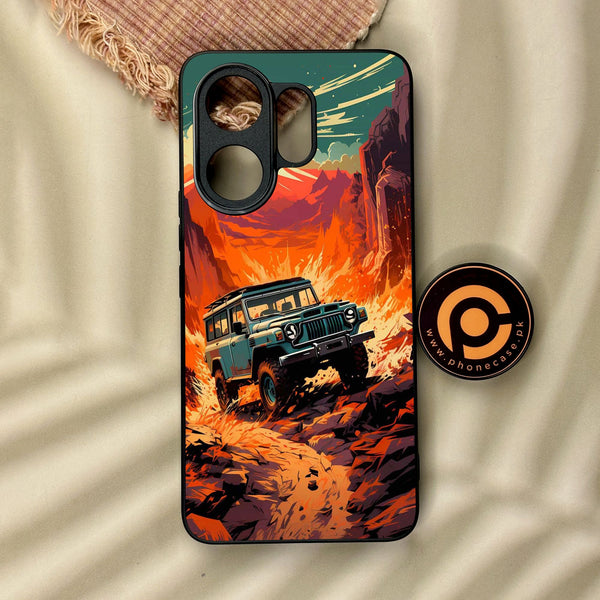 Vivo V60 - Jeep Offroad - Premium Metal Printed Soft Bumper Shock Proof Case