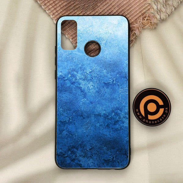 Honor 9X Lite - Blue Marble Design 2 - Premium Metal Printed Soft Bumper Shock Proof Case