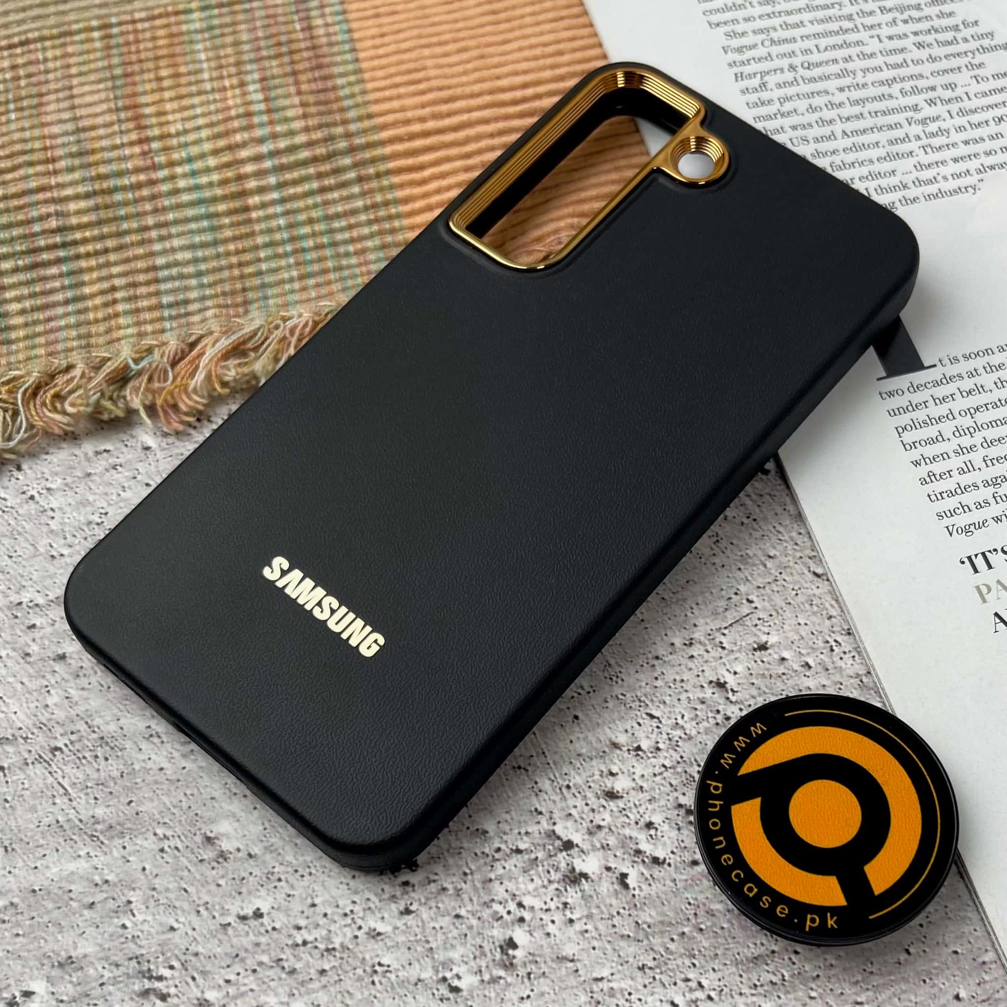 Galaxy S21 FE Premium Dual layer Leather Feel Electroplated Case