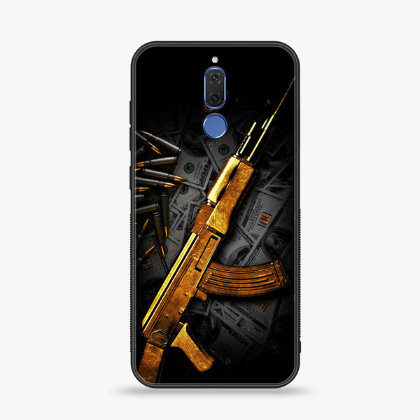 Huawei Mate 10 Lite -Dollar Design 6- Premium Printed Glass soft Bumper shock Proof Case CS-44129
