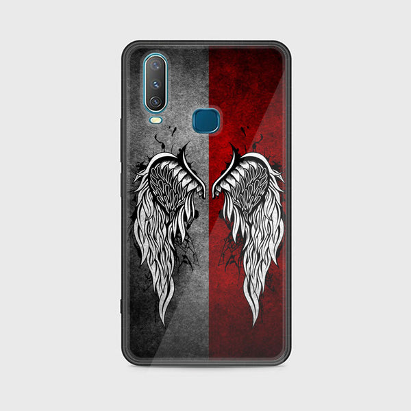 Vivo Y15 - Angel Wings Design 2- Premium Printed Glass soft Bumper shock Proof Case CS-11555