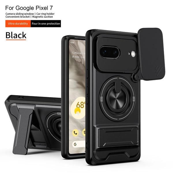 Google Pixel 7 - Tactical Stealth MagSafe Case with Sliding Lens, Ring Holder & Kickstand