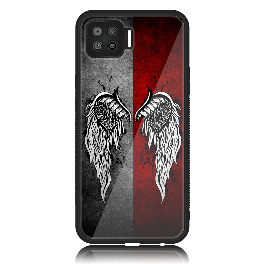 Oppo A93 4G - Angel Wings Series - Premium Printed Glass soft Bumper shock Proof Case