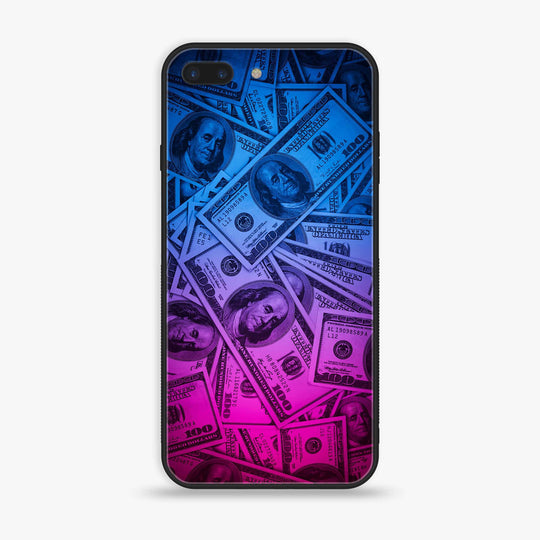 iPhone 8 Plus - Dollar Series - Premium Printed Glass soft Bumper shock Proof Case CS-3436