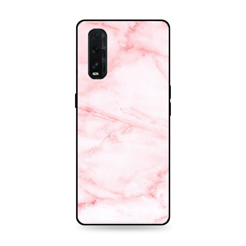 Oppo Find X2 Pro  -Pink Marble Series - Premium Printed Glass soft Bumper shock Proof Case