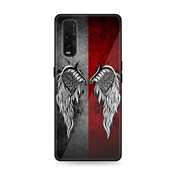 Oppo Find X2 Pro - Angel Wings Design 2 - Premium Printed Glass soft Bumper shock Proof Case CS-15970