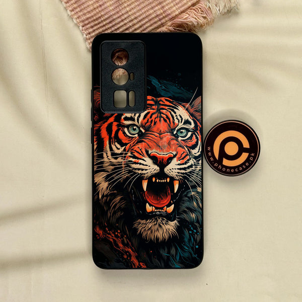 Xiaomi Redmi K60 Pro - Tiger 2.0 Design 3 - Premium Metal Printed Soft Bumper Shock Proof Case