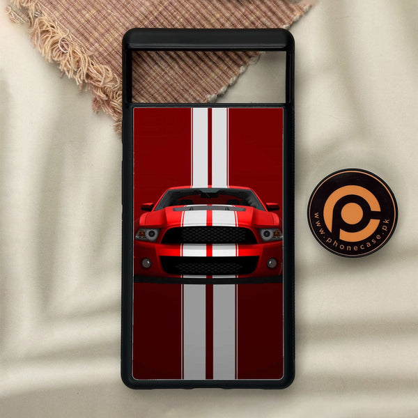Google Pixel 6 - Muscle Racing Car - Premium Metal Printed Soft Bumper Shock Proof Case