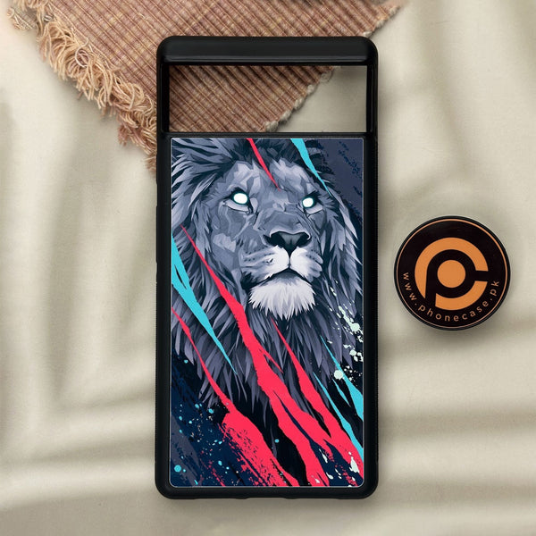 Google Pixel 6 - Abstract Animated Lion - Premium Metal Printed Soft Bumper Shock Proof Case