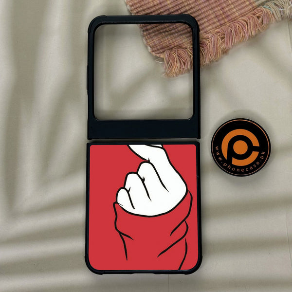 Motorola Razr 50 - Finger Heart Bts - Premium Metal Printed Soft Bumper Shock Proof Case