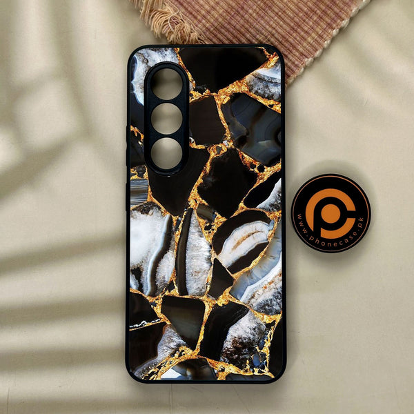 Itel S25 - Black Marble Design 5 - Premium Metal Printed Soft Bumper Shock Proof Case