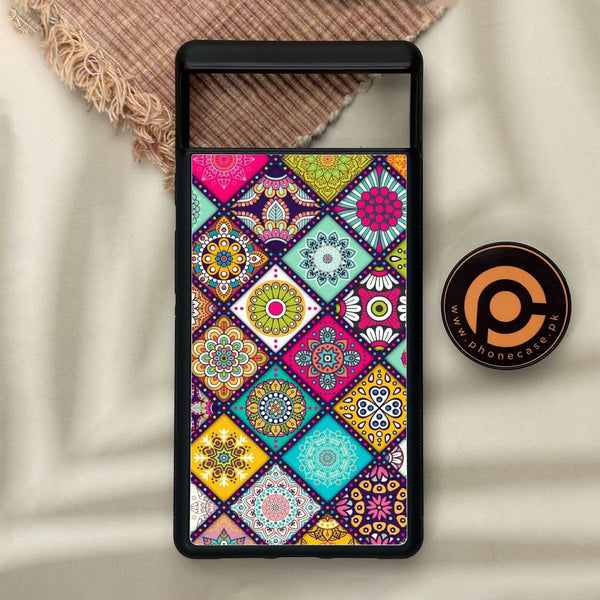 Google Pixel 6 - Mandala Art Design - Premium Metal Printed Soft Bumper Shock Proof Case