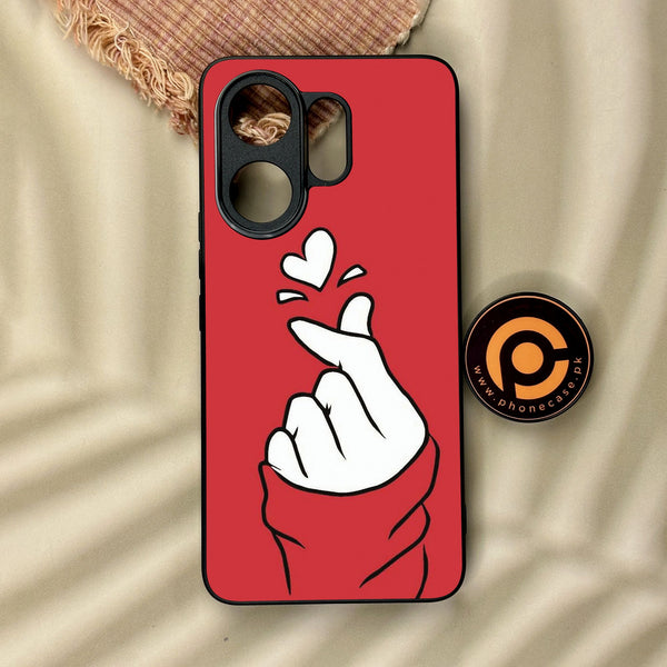 Vivo V60 - Finger Heart Bts - Premium Metal Printed Soft Bumper Shock Proof Case