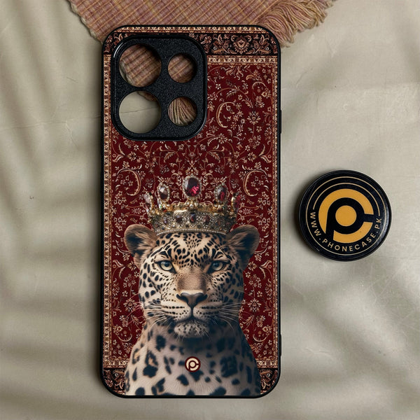 Oppo Reno 16f - Leopard - Premium Metal Printed Soft Bumper Shock Proof Case