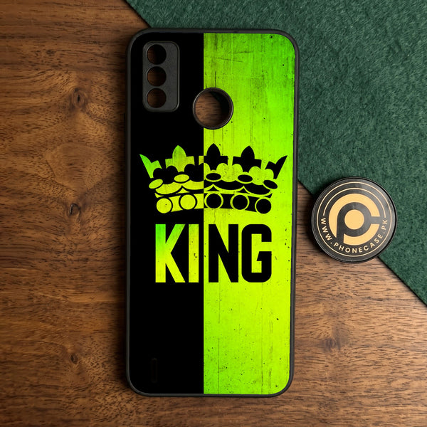 Tecno Spark 6 GO - King Design 3 - Premium Metal Printed Soft Bumper Shock Proof Case