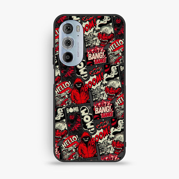 Motorola Edge 30 Pro - Boom Red - Premium Metal Printed Soft Bumper Shock Proof Case