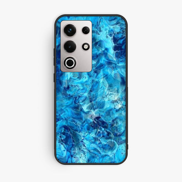 Itel S25 Ultra - Blue Marble Design 6 - Premium Metal Printed Soft Bumper Shock Proof Case