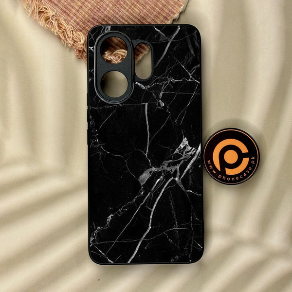 Vivo V60 - Black Marble Design 2 - Premium Metal Printed Soft Bumper Shock Proof Case