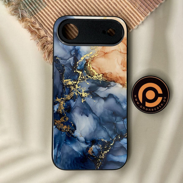 iPhone Air - Blue Marble Design 9 - Premium Metal Printed Soft Bumper Shock Proof Case