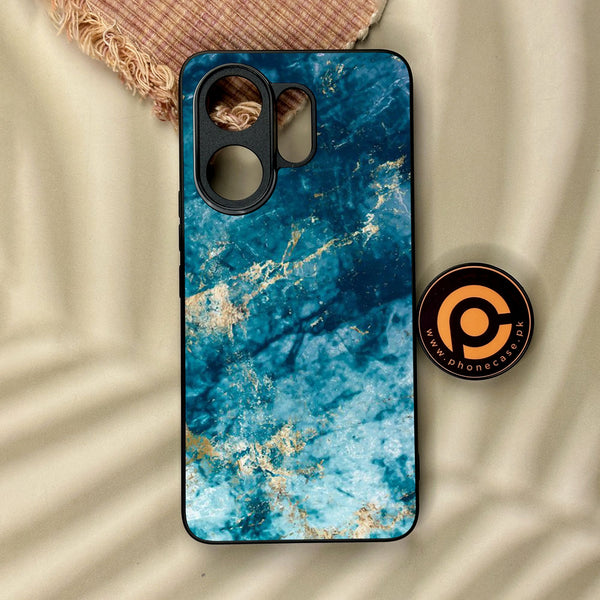 Vivo V60 - Blue Marble Design 4 - Premium Metal Printed Soft Bumper Shock Proof Case