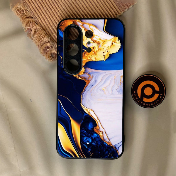 Tecno Camon 50 Pro 4G - Blue Golden Marble - Premium Metal Printed Soft Bumper Shock Proof Case