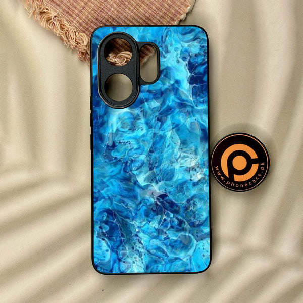 Vivo V60 - Blue Marble Design 6 - Premium Metal Printed Soft Bumper Shock Proof Case