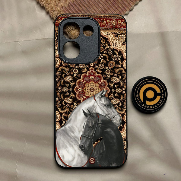 Vivo V80 Lite 5g - Horse Heritage - Premium Metal Printed Soft Bumper Shock Proof Case