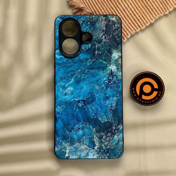 Vivo V60 Lite  - Blue Marble Design 10 - Premium Metal Printed Soft Bumper Shock Proof Case